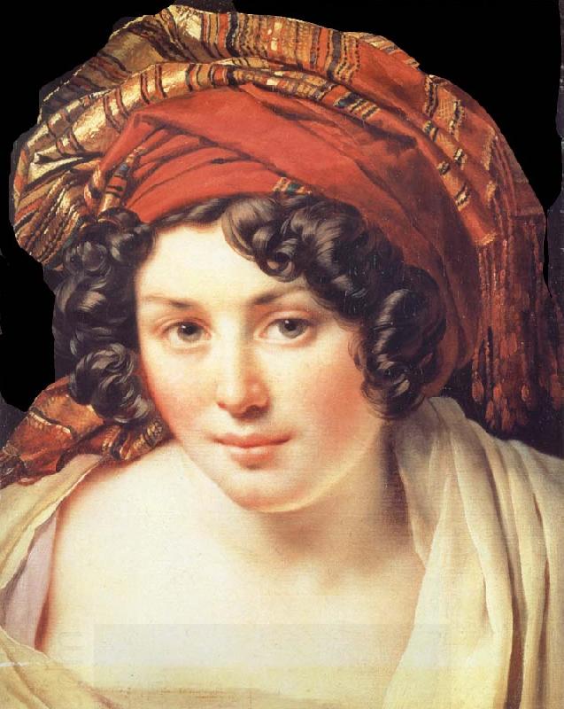 Anne-Louis Girodet-Trioson Head of Young Woman Wearing a Turban China oil painting art